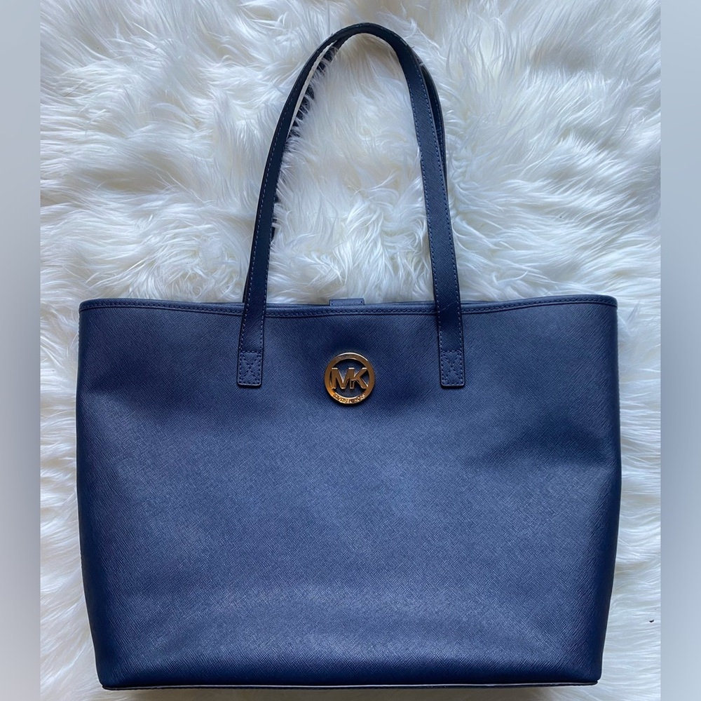 Michael Kors Blue Saffiano Leather Tote